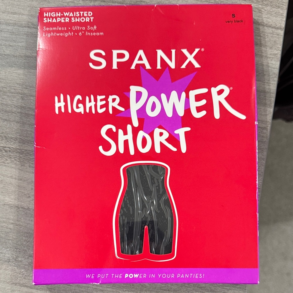 SPANX Higher Power Short in Very Black - High-Waisted Shaper